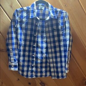 Old Navy Blue and White Plaid Shirt